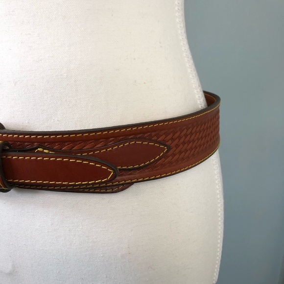 Buffalo Billfolds & Belts. Made in USA. Tan Leather Belt. Unisex main image 7